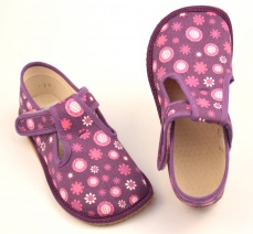 Barefoot papuče fialová kytka