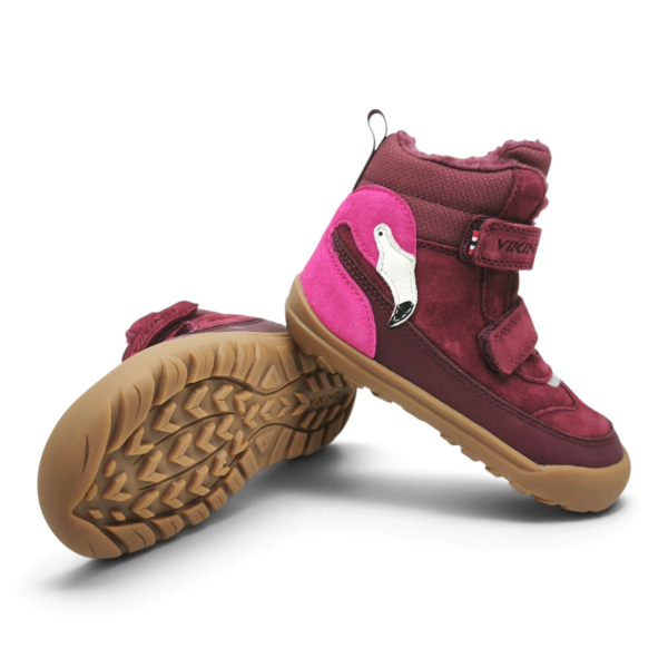 Viking Alv Barefoot Paw Warm WP 2V Burgundy Dětské sandále Renbut 13-106A