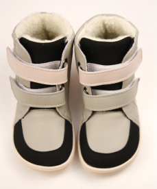 Baby Bare Shoes Febo Winter Grey Pink Asfaltico