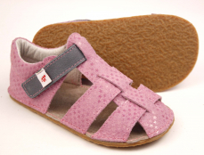 Ef Barefoot sandálky Růžová s šedou