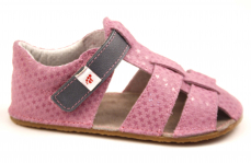 Ef Barefoot sandálky Růžová s šedou