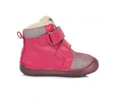 D.D.Step Barefoot zimní boty W070-929A Dark Pink