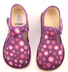 Barefoot papuče fialová kytka